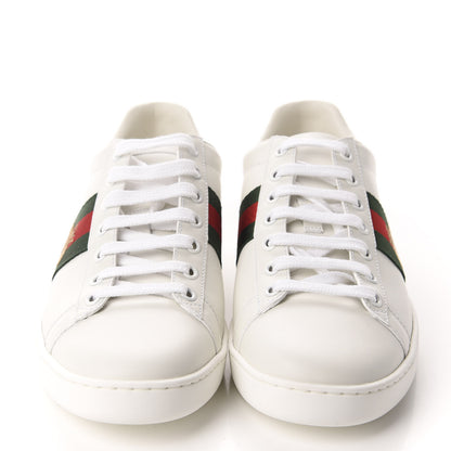 Gucci Calfskin Ayers Web Bee Embroidered Womens Ace Sneakers 38.5 White Green 2 of 10