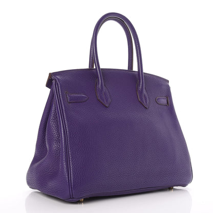 Hermes Taurillon Clemence Birkin 30 Iris 3 of 33