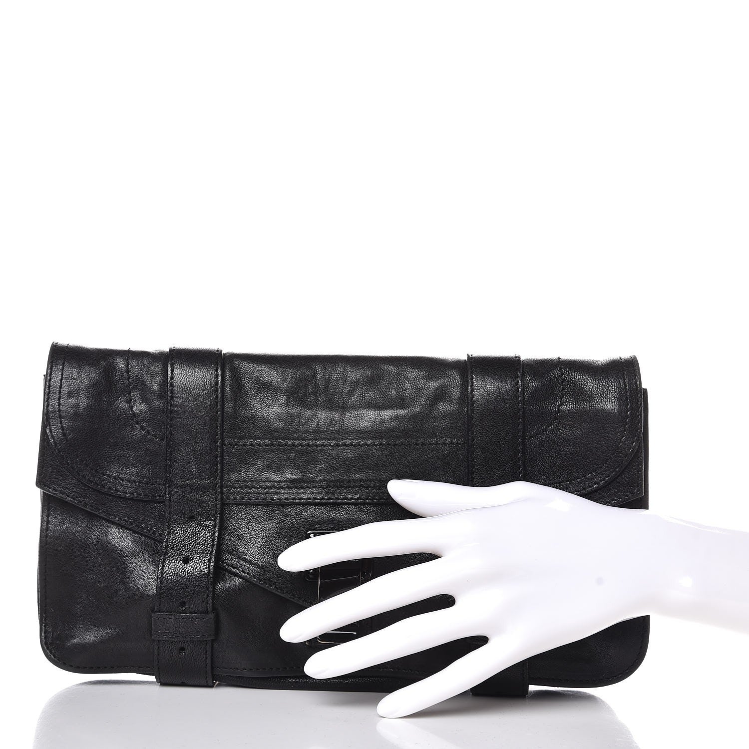 Proenza Schouler Lambskin PS1 Pochette Clutch Black 2 of 7
