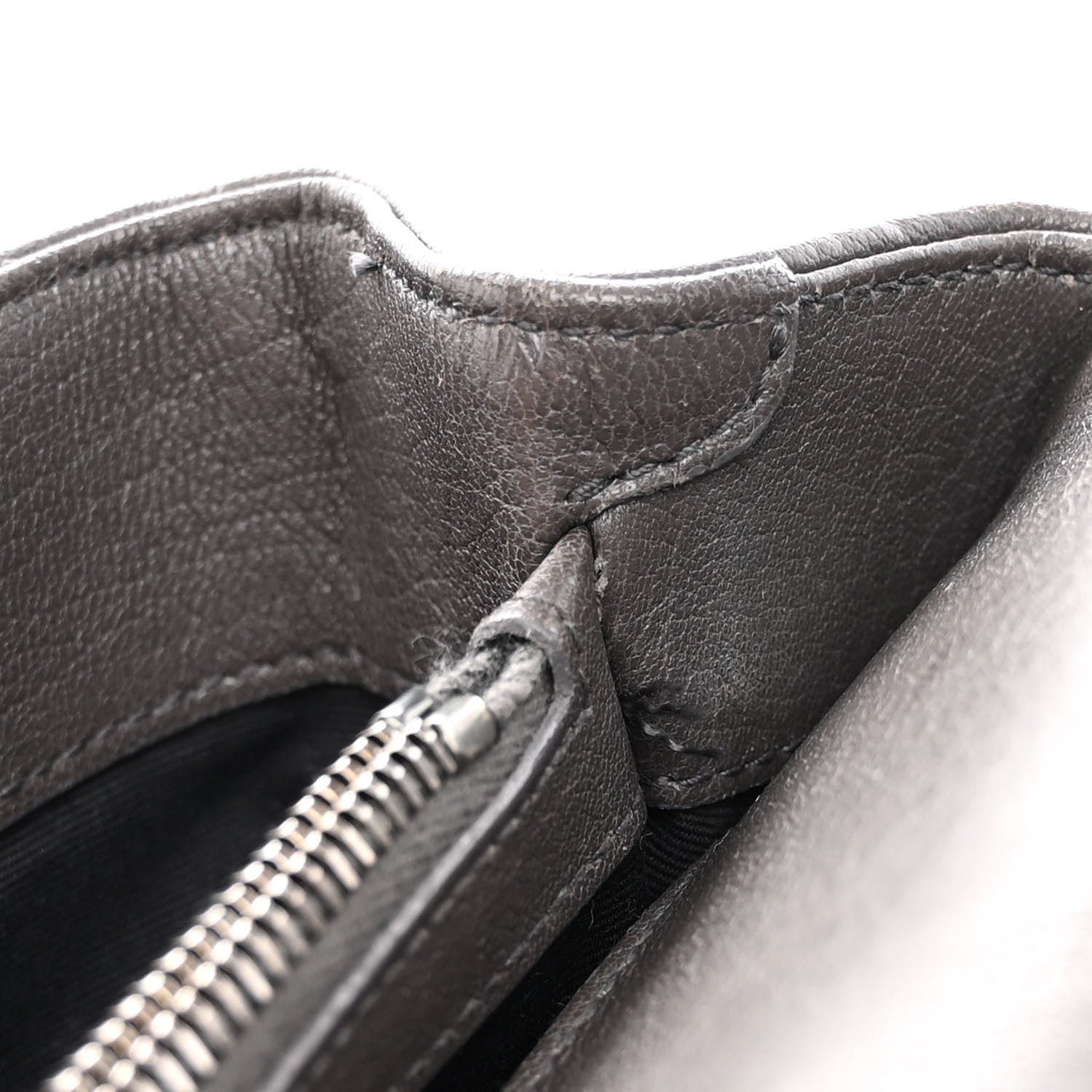 Saint Laurent Sheepskin Matelasse Chevron Monogram Medium College Bag Asphalt 15 of 16