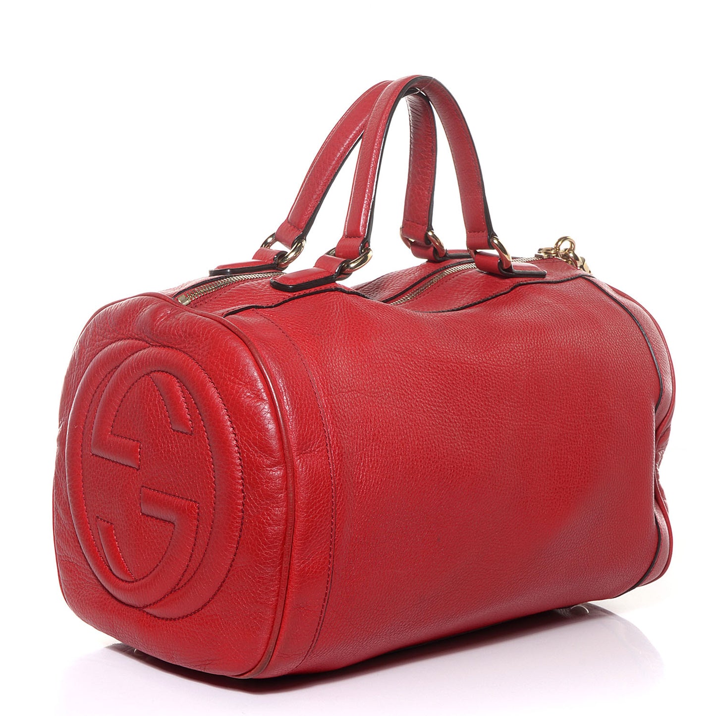 Pebbled Calfskin Medium Soho Boston Red