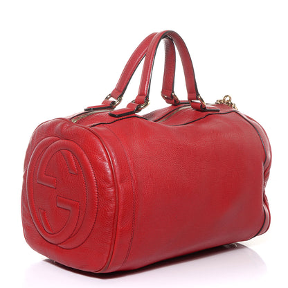 Gucci Pebbled Calfskin Medium Soho Boston Red 3 of 7