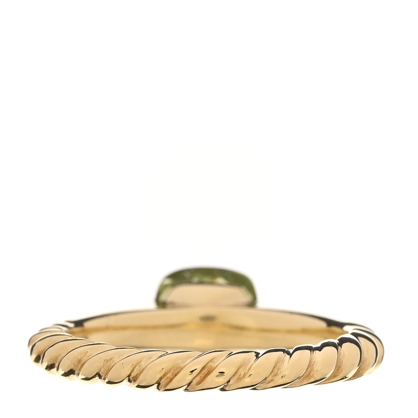 18K Yellow Gold Peridot Cable Ring 54 6.75