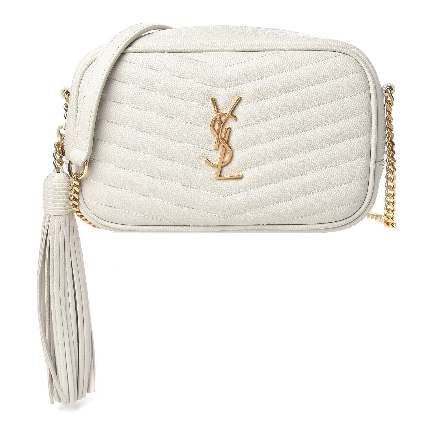 Saint Laurent Grain De Poudre Matelasse Monogram Mini Lou Camera Bag Blanc Vintage 1 of 11