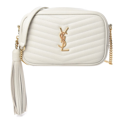 Saint Laurent Grain De Poudre Matelasse Monogram Mini Lou Camera Bag Blanc Vintage 1 of 11