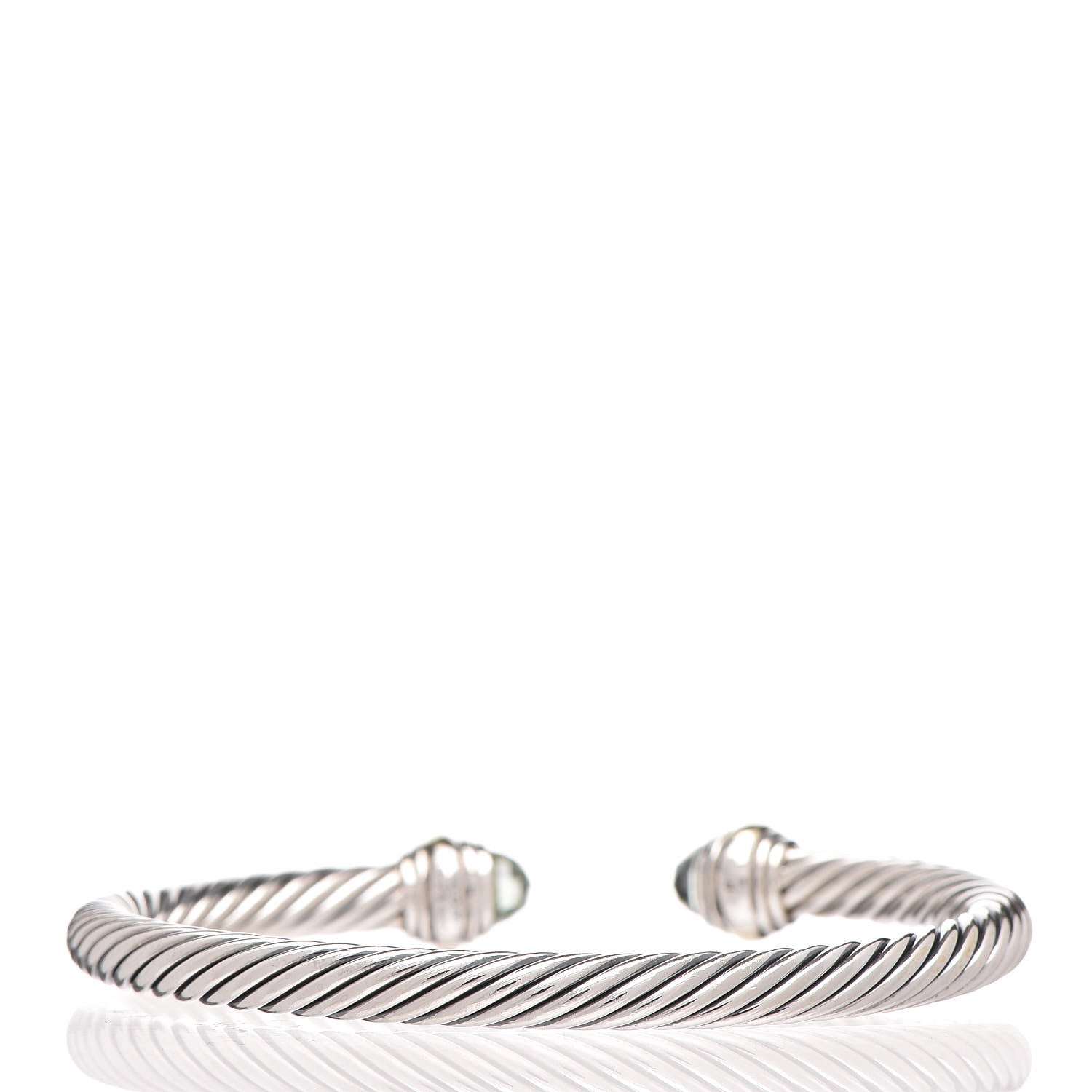 David Yurman Sterling Silver 14K Yellow Gold Prasiolite 5mm Cable Classics Bracelet 3 of 5