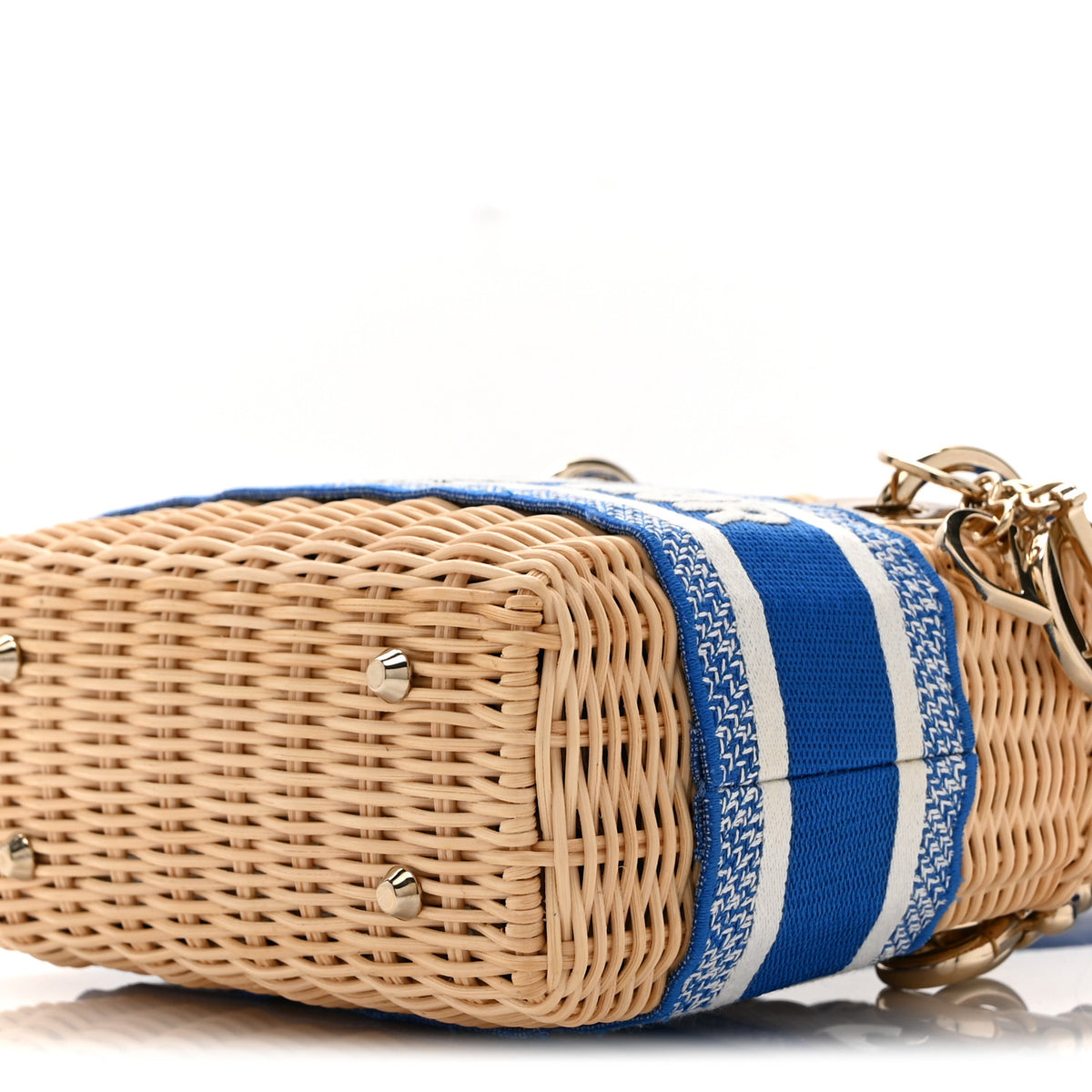 Christian Dior Wicker Oblique Mini Lady Dior Bag Florescent Blue 10 of 10
