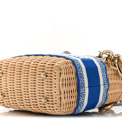 Christian Dior Wicker Oblique Mini Lady Dior Bag Florescent Blue 10 of 10