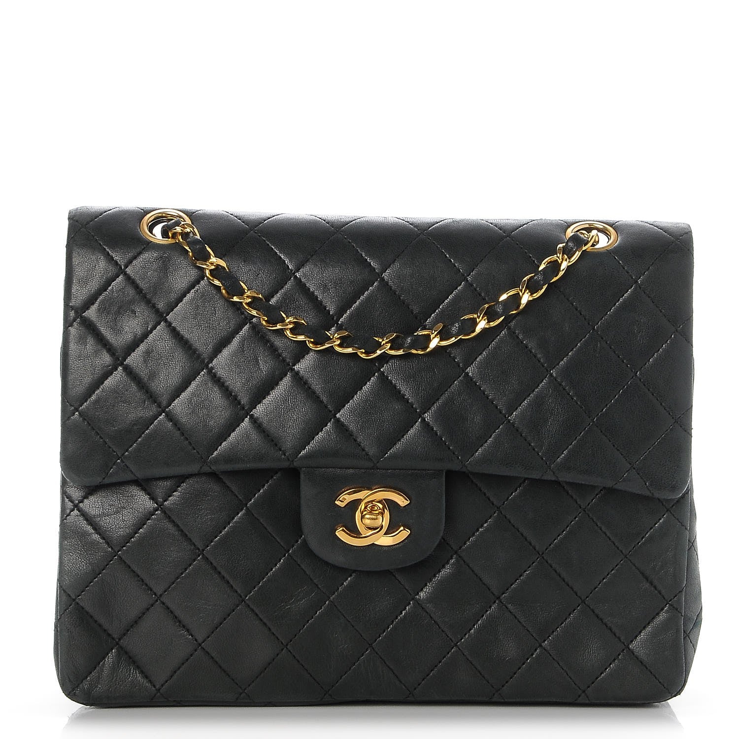 Chanel Lambskin Quilted Medium Double Flap Black 1 of 9