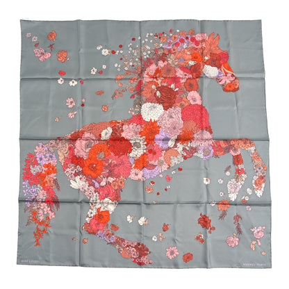 Hermes Silk Robe Legere Scarf 90 Gris Corail Rose Pourpre 1 of 3