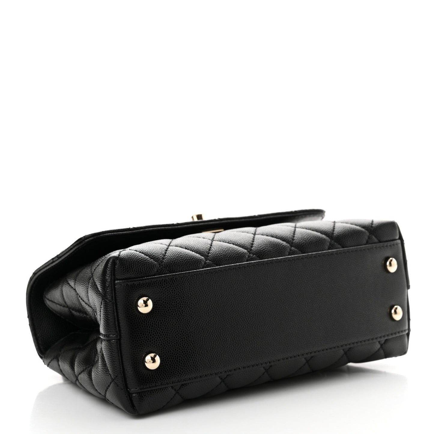 Caviar Quilted Mini Coco Handle Flap Black