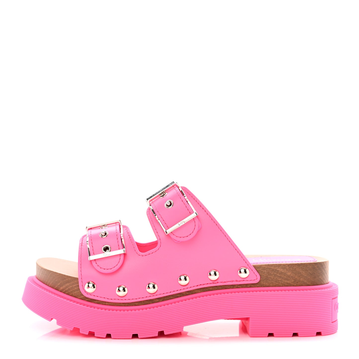 Calfskin Diorquake Slide Sandals Fuchsia Flu 37