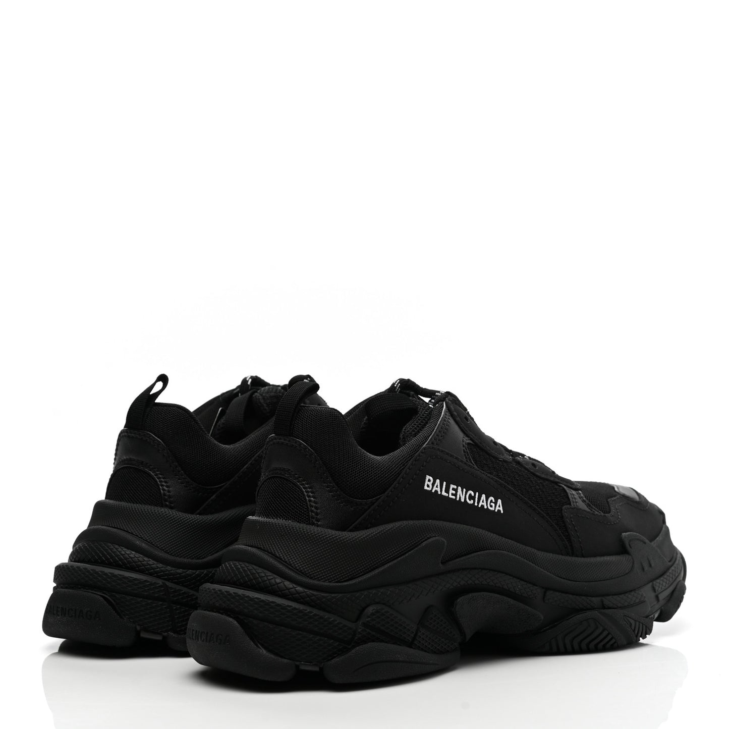 Fabric Mesh Womens Triple S Sneakers 39 Black