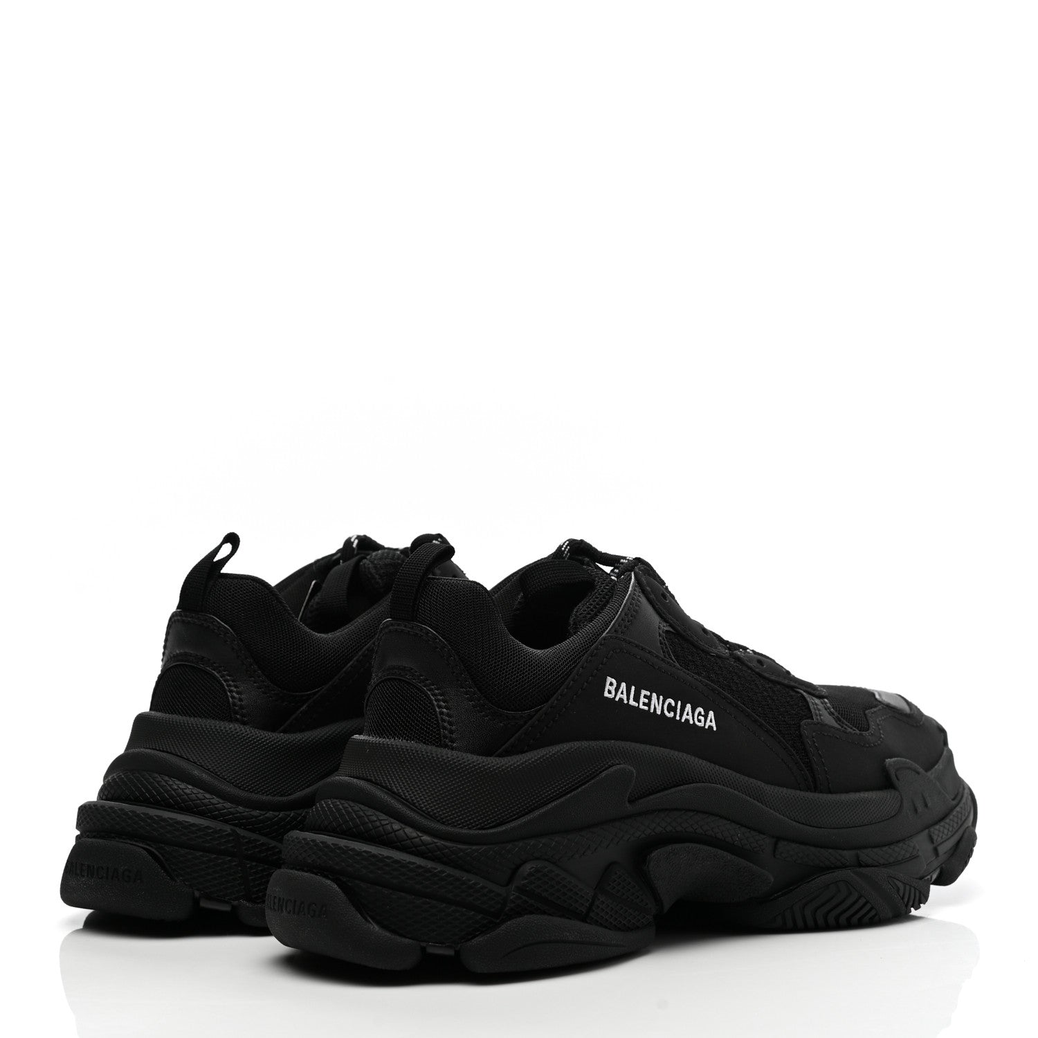 Balenciaga Fabric Mesh Womens Triple S Sneakers 39 Black 4 of 8