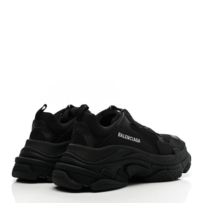 Balenciaga Fabric Mesh Womens Triple S Sneakers 39 Black 4 of 8