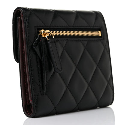 Chanel Lambskin Quilted Compact Flap Wallet Black 3 of 8