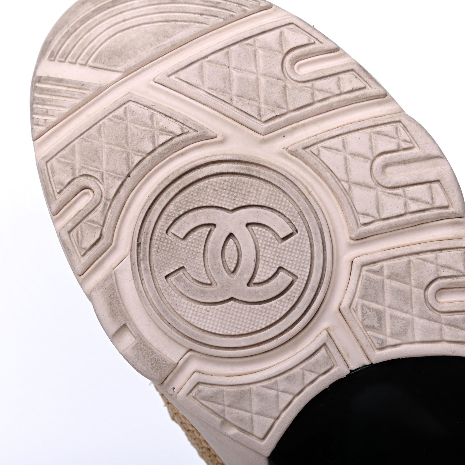 Chanel Braided Raffia Womens CC Sneakers 38.5 Beige 6 of 22