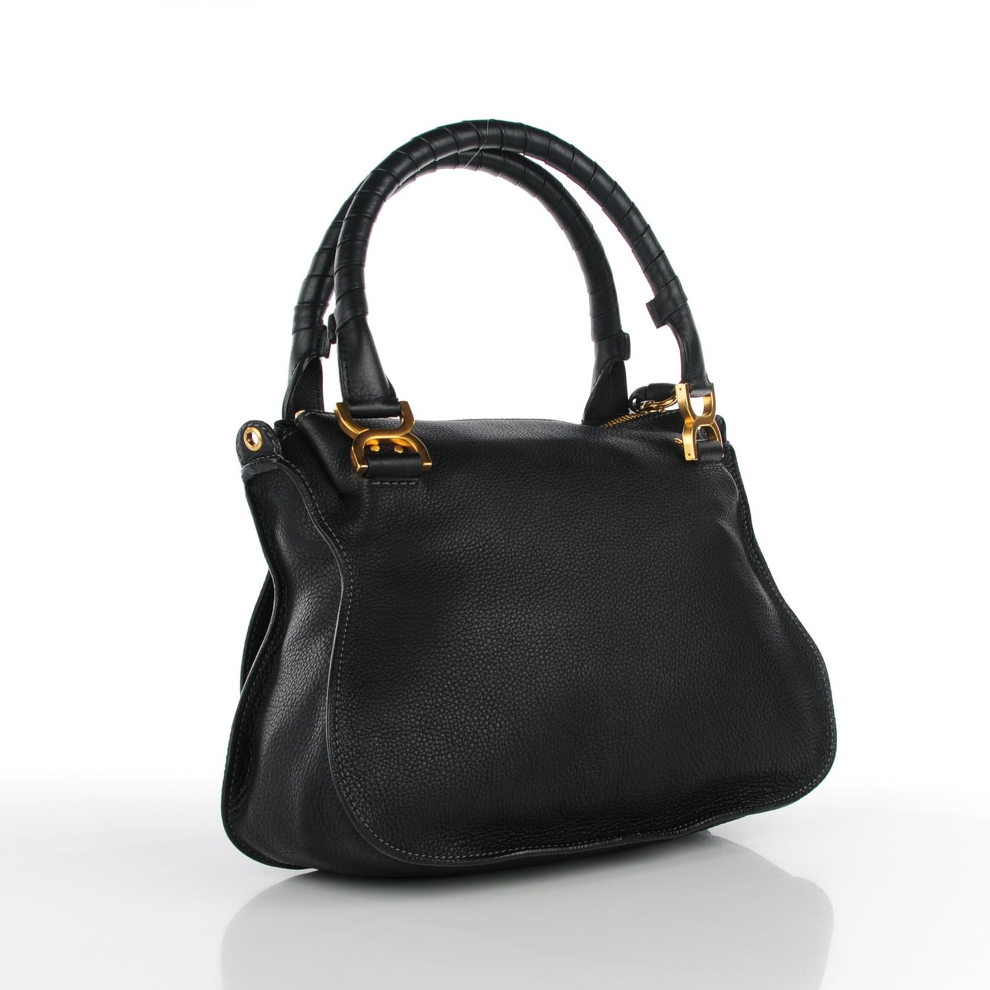 Calfskin Medium Marcie Satchel Black