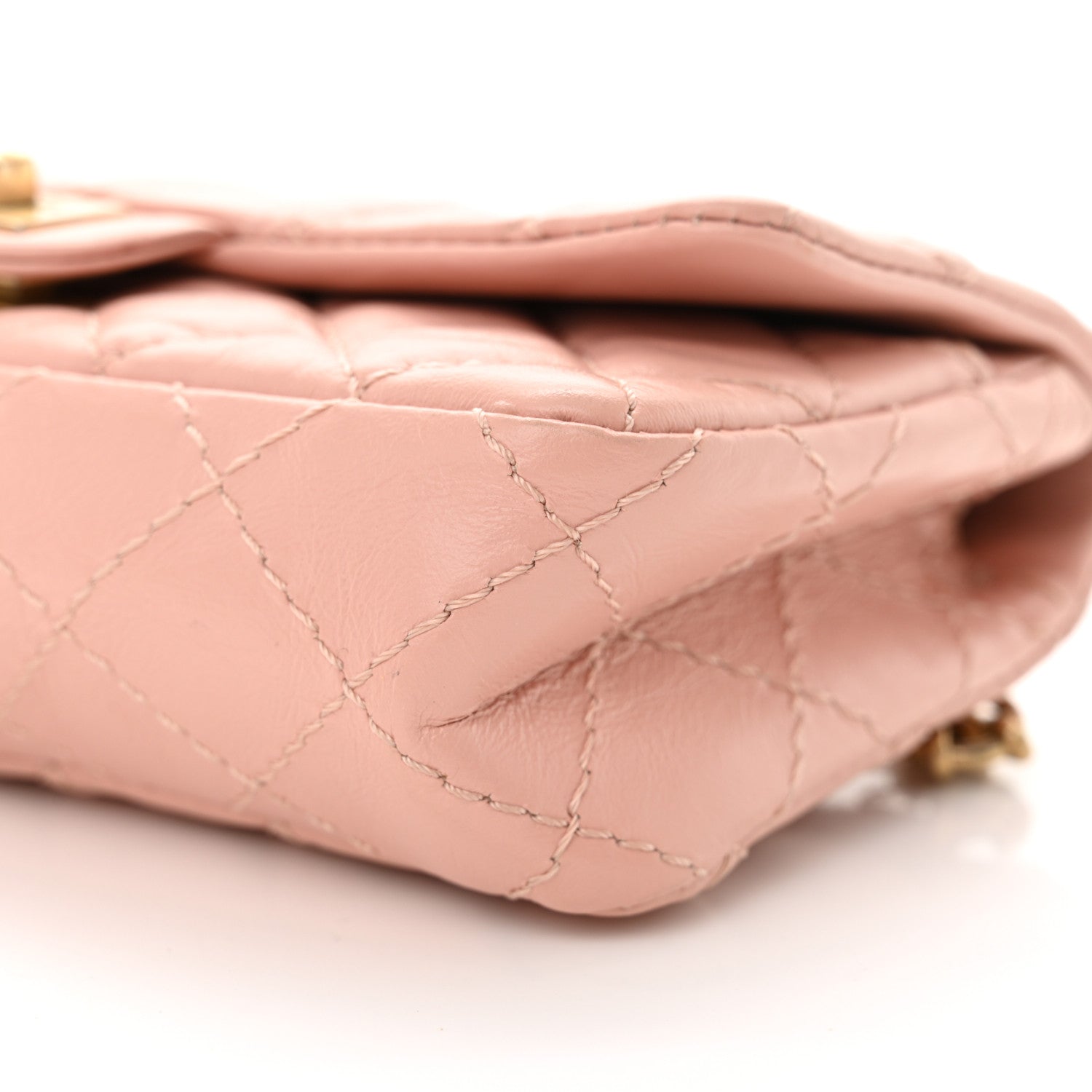 Chanel Aged Calfskin Quilted 2.55 Reissue Flap Belt Bag Pink 10 of 11