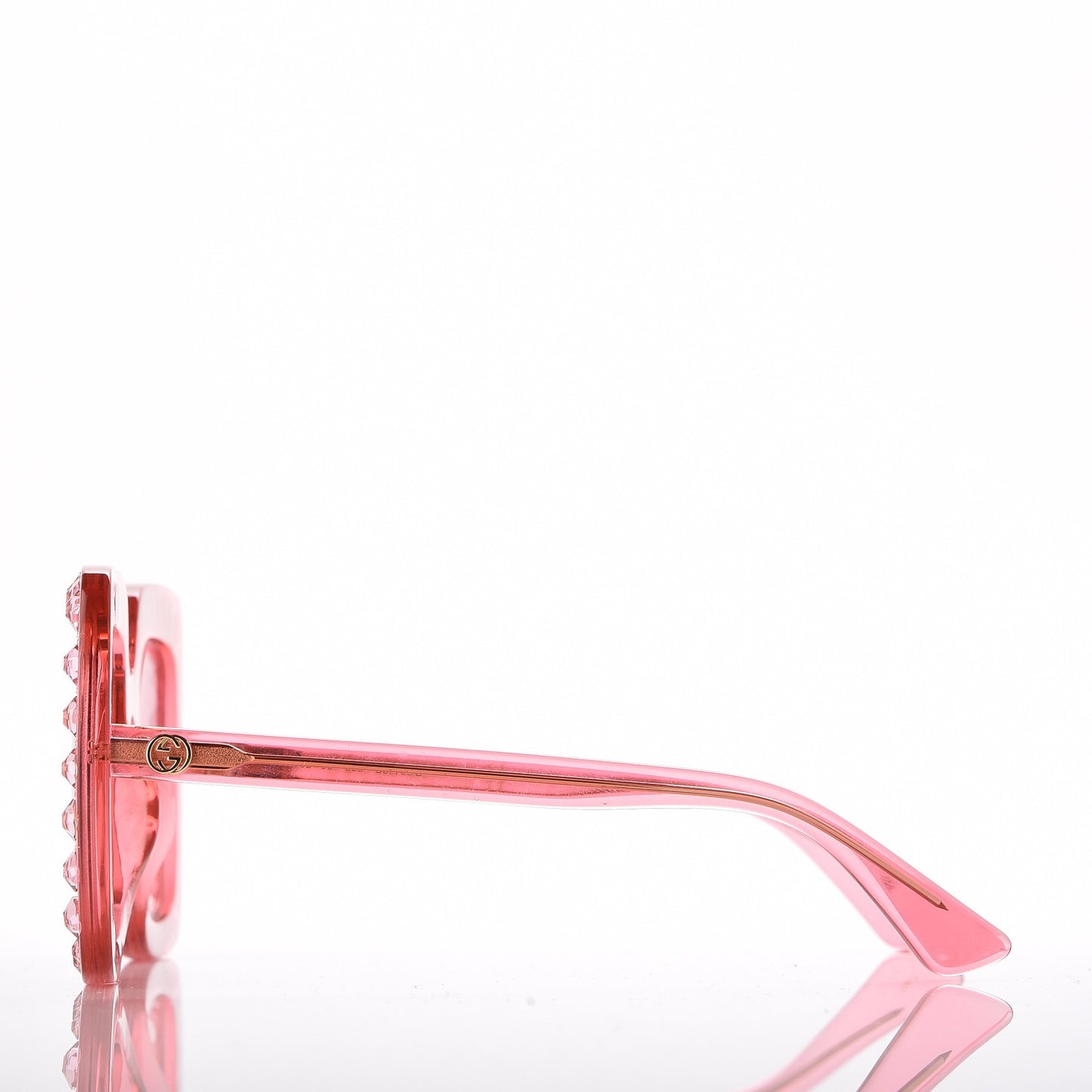Acetate Crystal Oversize Sunglasses GG0148S Pink