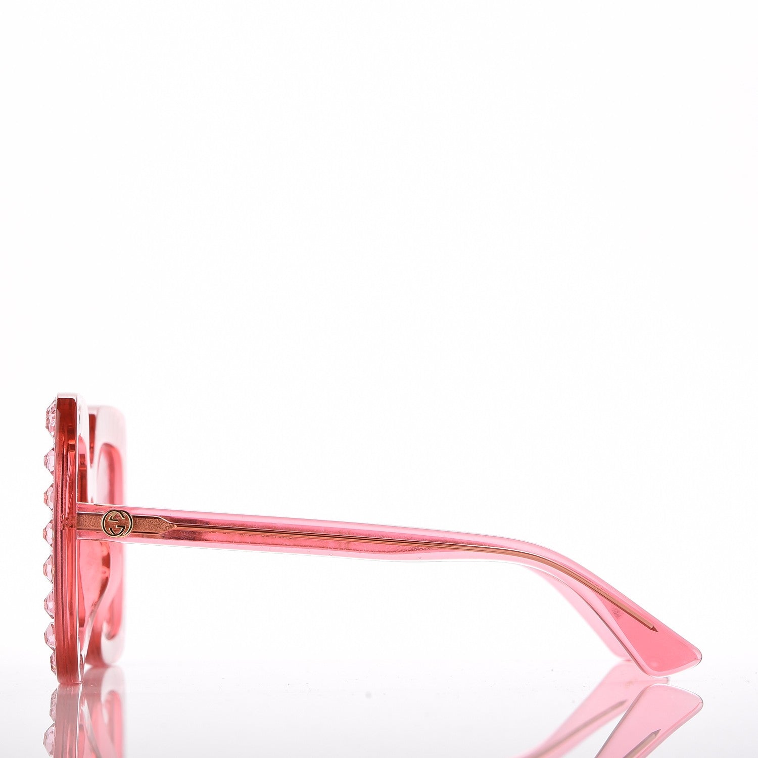 Gucci Acetate Crystal Oversize Sunglasses GG0148S Pink 3 of 7