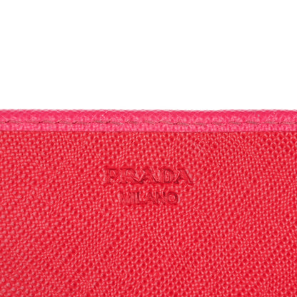 Prada Saffiano Metal Continental Flap Wallet Peonia Begonia 6 of 9