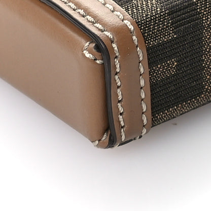 Fendi Recycled Fabric Jacquard Vitello King FF 1974 Baguette Soft Trunk Phone Pouch Tobacco Moro Sand 9 of 10