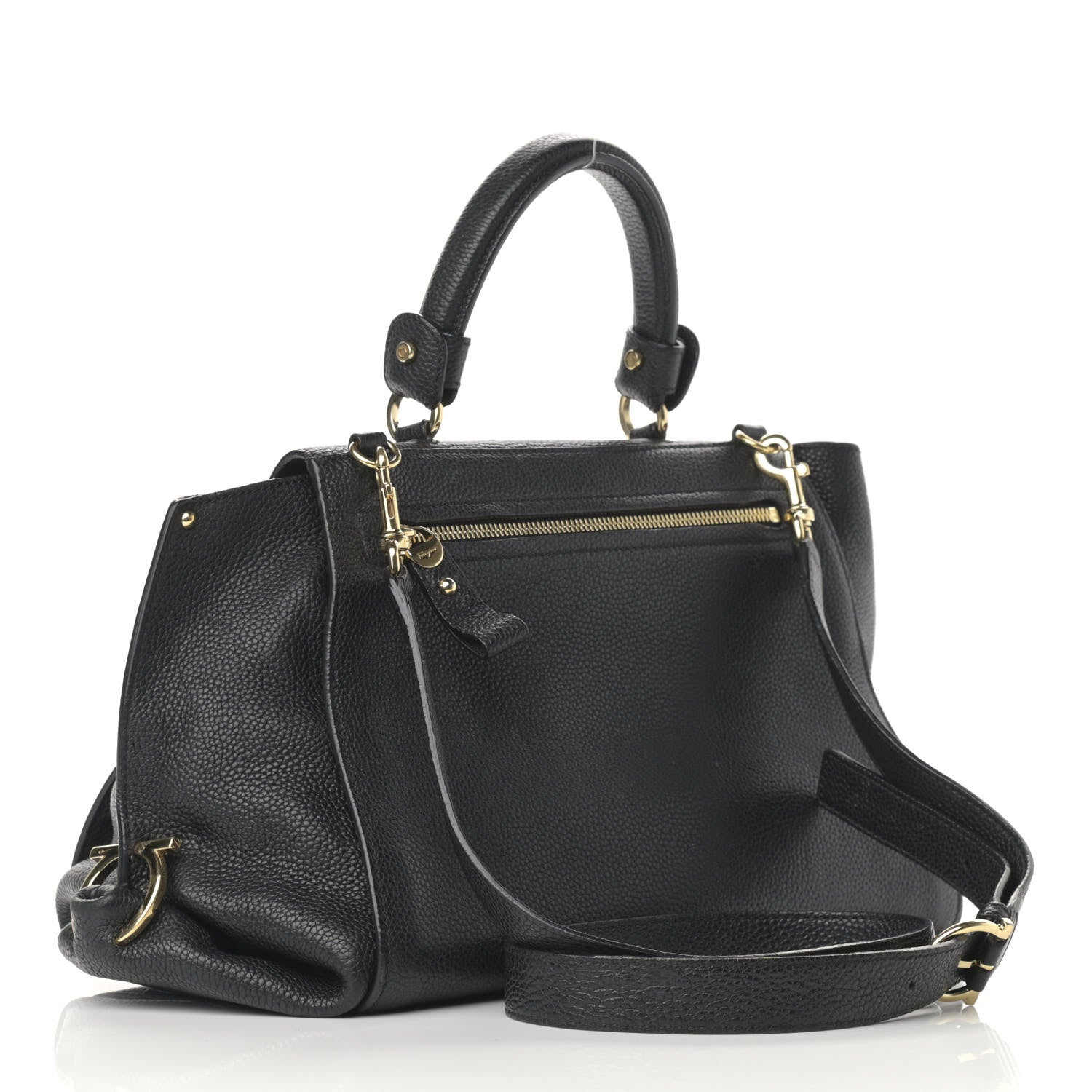 Salvatore Ferragamo Calfskin Sofia Shoulder Bag Black 3 of 16