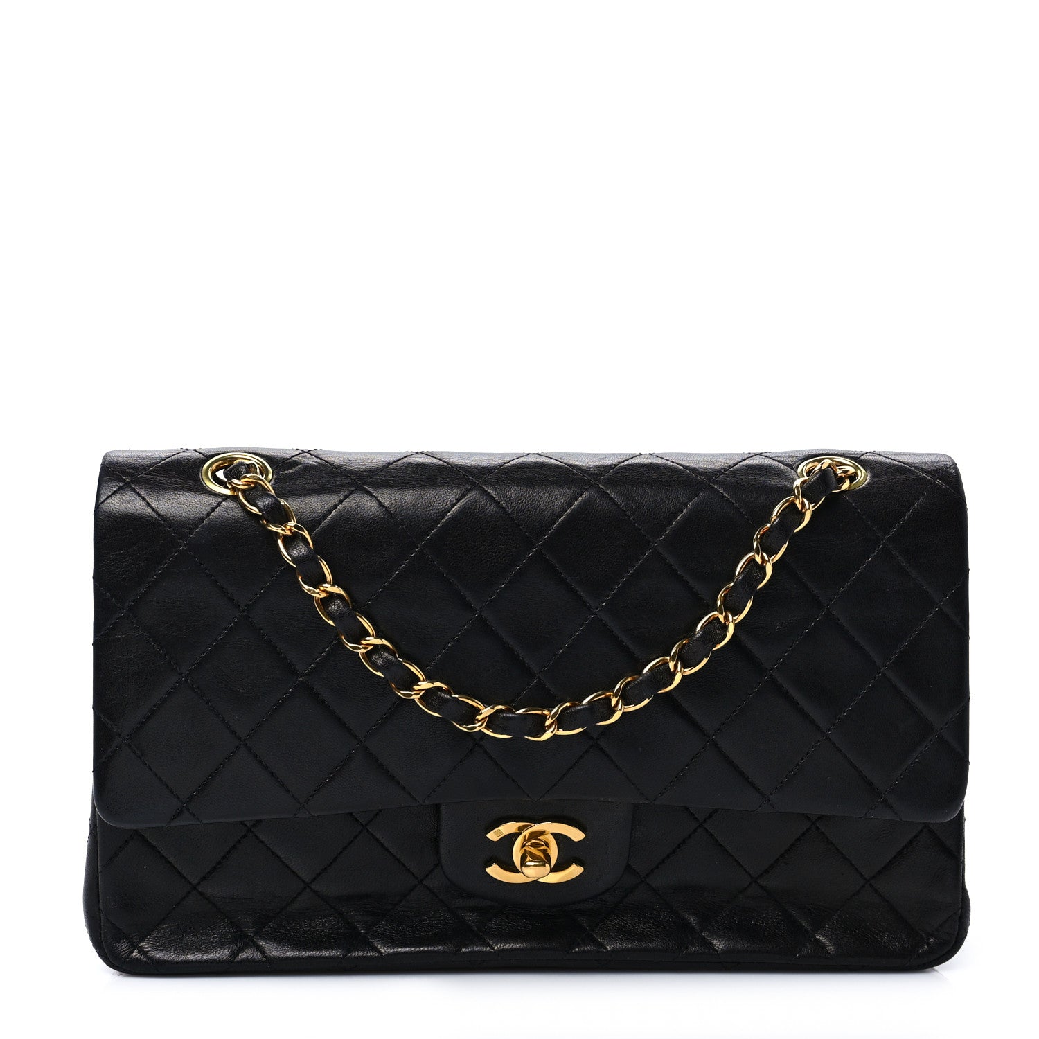 Chanel Lambskin Quilted Medium Double Flap Black 1 of 8