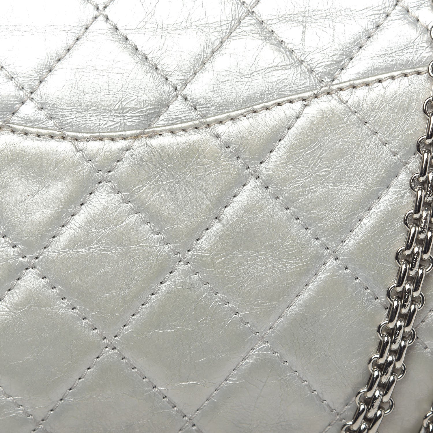 Chanel Metallic Aged Calfskin Quilted 2.55 Reissue 227 Flap Silver 14 of 20