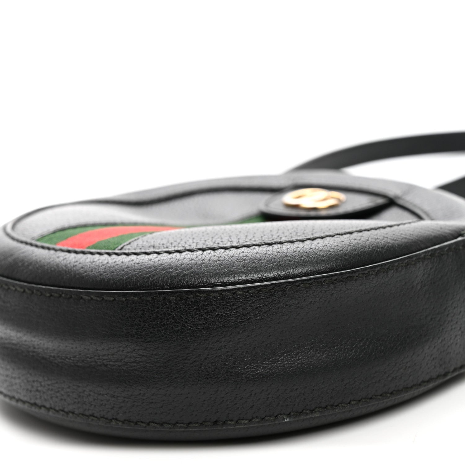 Gucci Grained Calfskin Web Mini Ophidia Round Shoulder Bag Black 11 of 13
