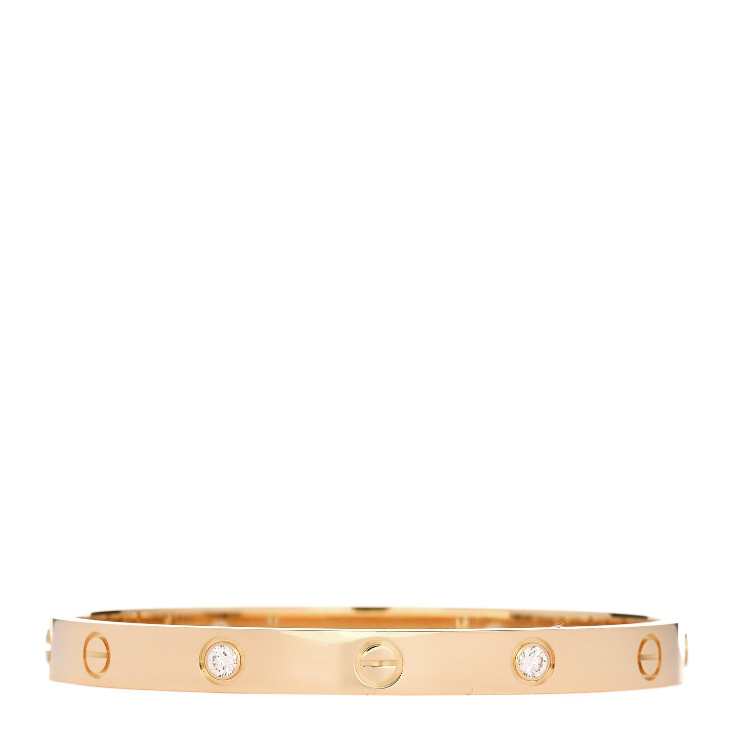 Cartier 18K Yellow Gold 4 Diamond LOVE Bracelet 17 1 of 8