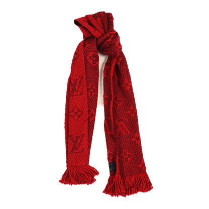 Louis Vuitton Wool Silk Logomania Scarf Cherry 1 of 3