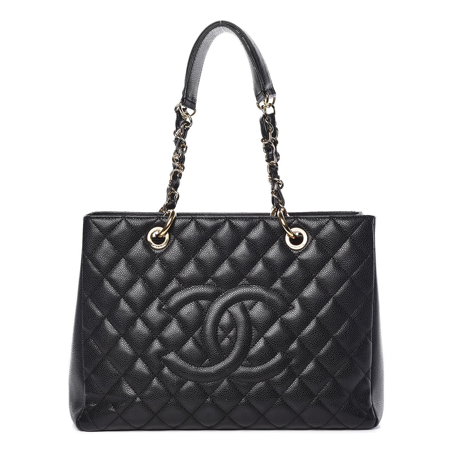 Caviar Quilted Grand Shopping Tote GST Black