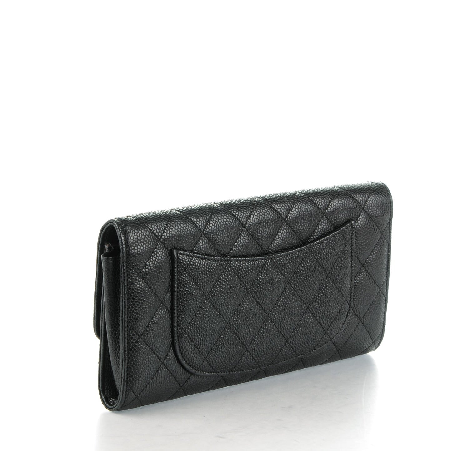 Caviar Quilted Travel Wallet Black