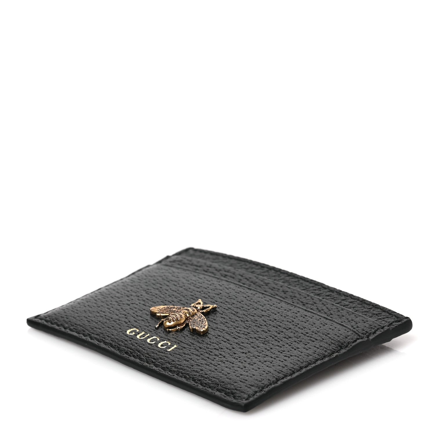Gucci Pebbled Calfskin Animalier Card Holder Black 7 of 7