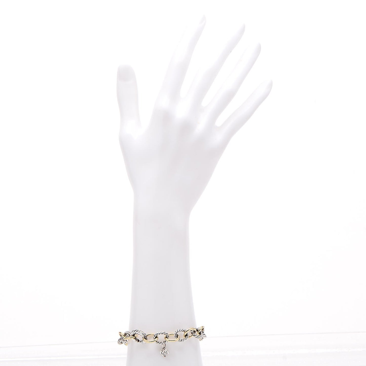 Sterling Silver 18K Yellow Gold 10mm Medium Oval Link Bracelet