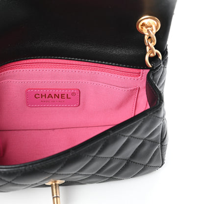 Chanel Lambskin Resin Quilted Mini Rectangular Pearl Samba Flap Black 5 of 10