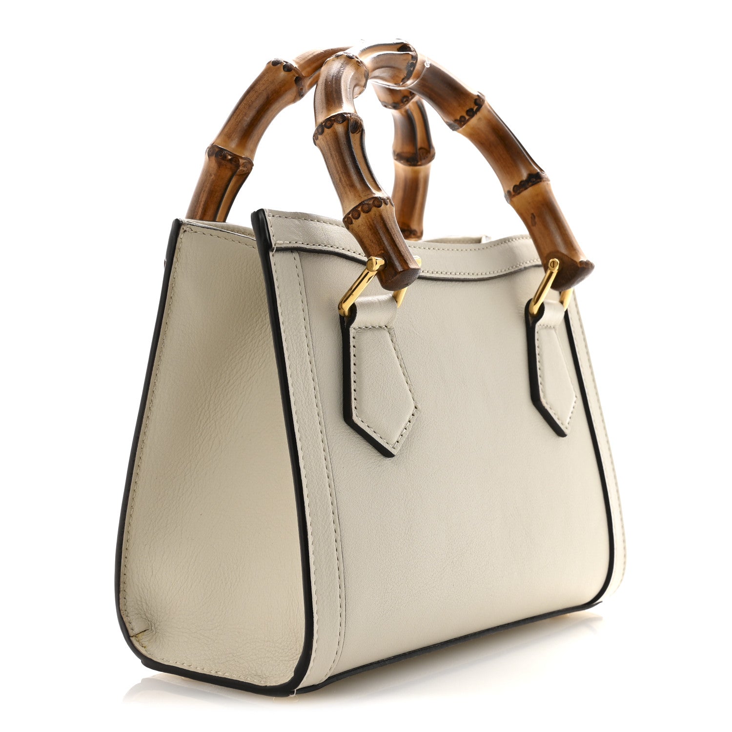 Gucci Wonka Grain Calfskin Mini Diana Tote Bag Mystic White 3 of 13