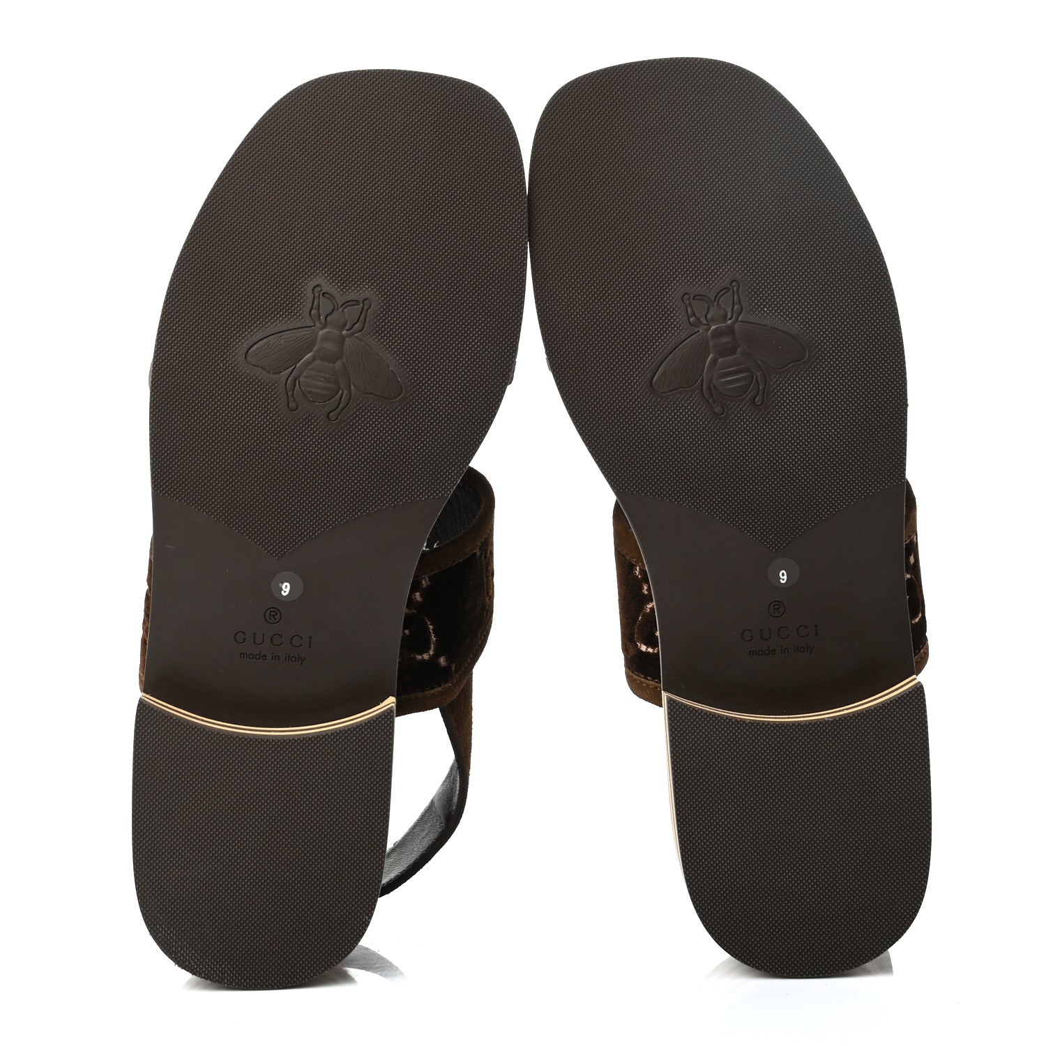 Gucci Velvet GG Monogram Suede Mens Platform Sandals 9 Coffee 5 of 9