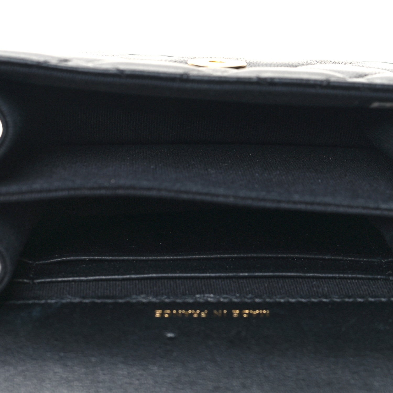 Chanel Lambskin Quilted Chain Top Handle Clutch With Chain Black 5 of 12