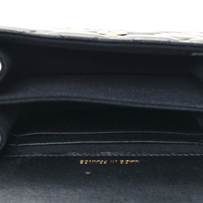 Chanel Lambskin Quilted Chain Top Handle Clutch With Chain Black 5 of 12