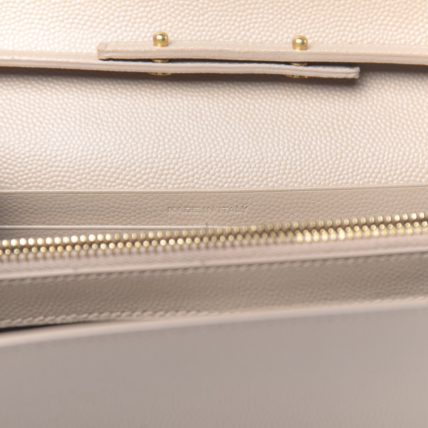 Saint Laurent Grain De Poudre Monogram Chain Wallet Dark Beige 6 of 10