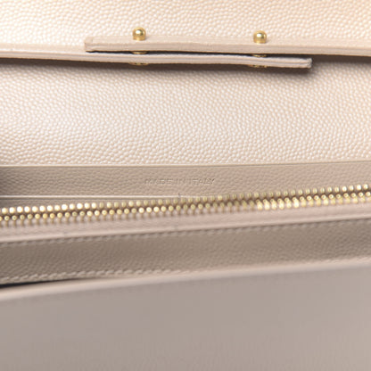 Saint Laurent Grain De Poudre Monogram Chain Wallet Dark Beige 6 of 10