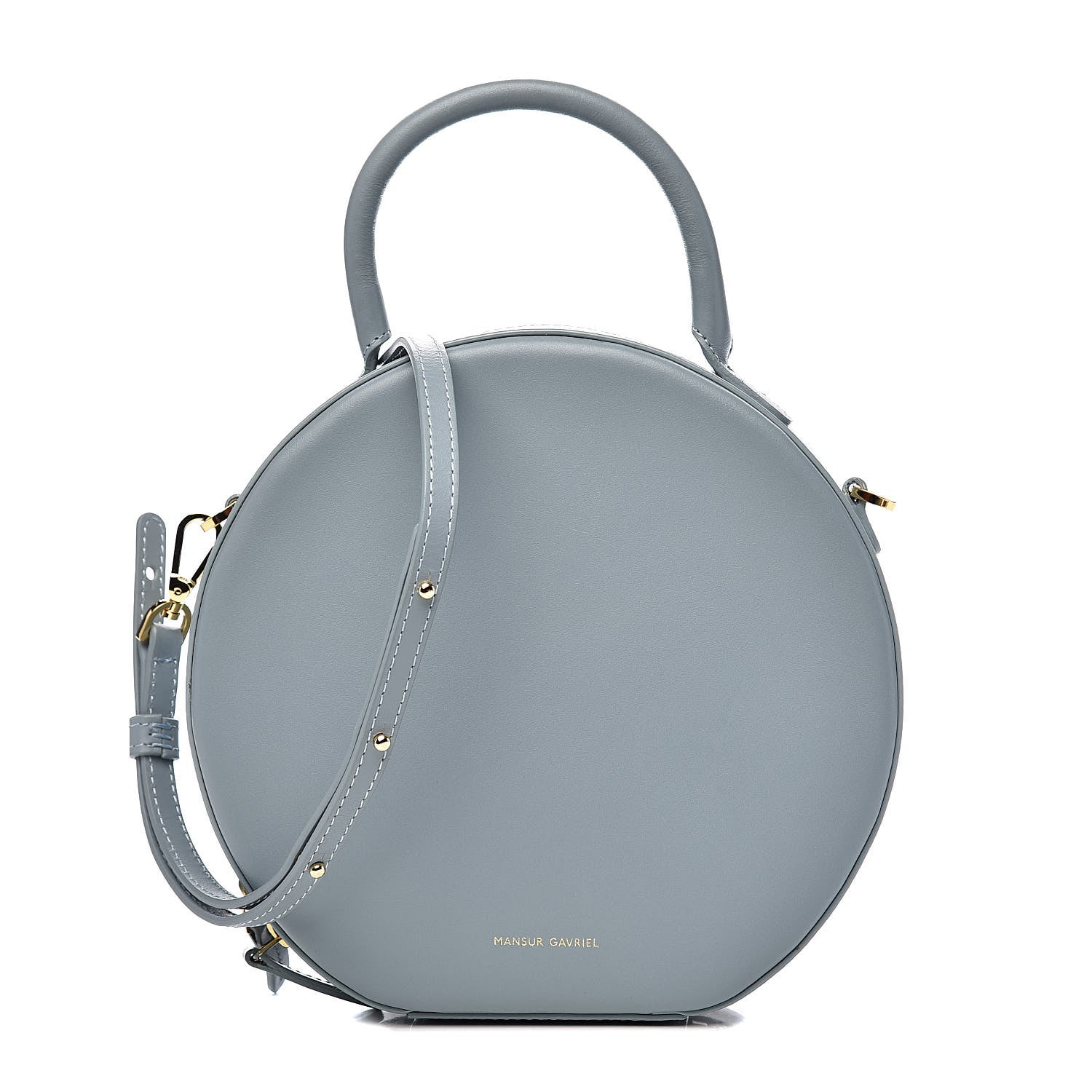 Mansur Gavriel Calfskin Circle Crossbody Bag Grey Blue 1 of 9