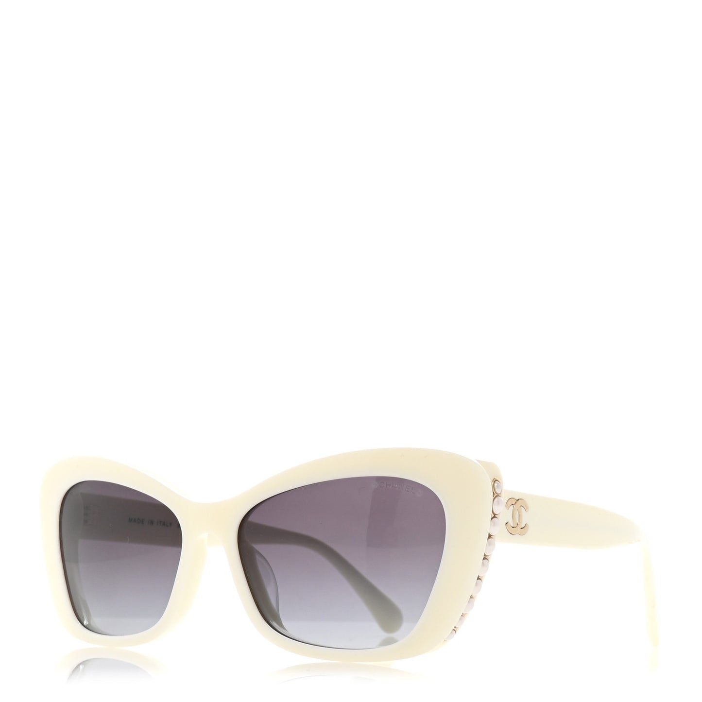 Acetate Pearl Cat Eye CC Sunglasses 5481-H-A White