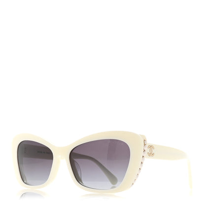 Chanel Acetate Pearl Cat Eye CC Sunglasses 5481-H-A White 1 of 7