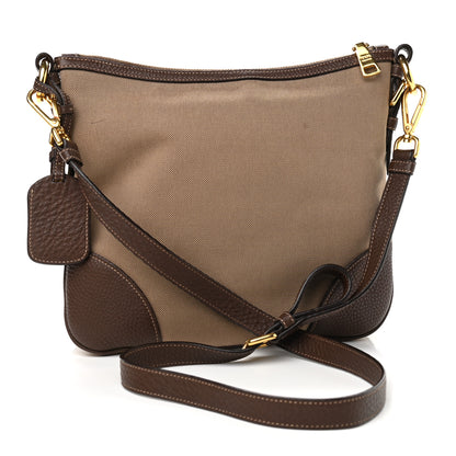 Prada Jacquard Logo Small Flat Messenger Bag Corda Bruciato 3 of 10