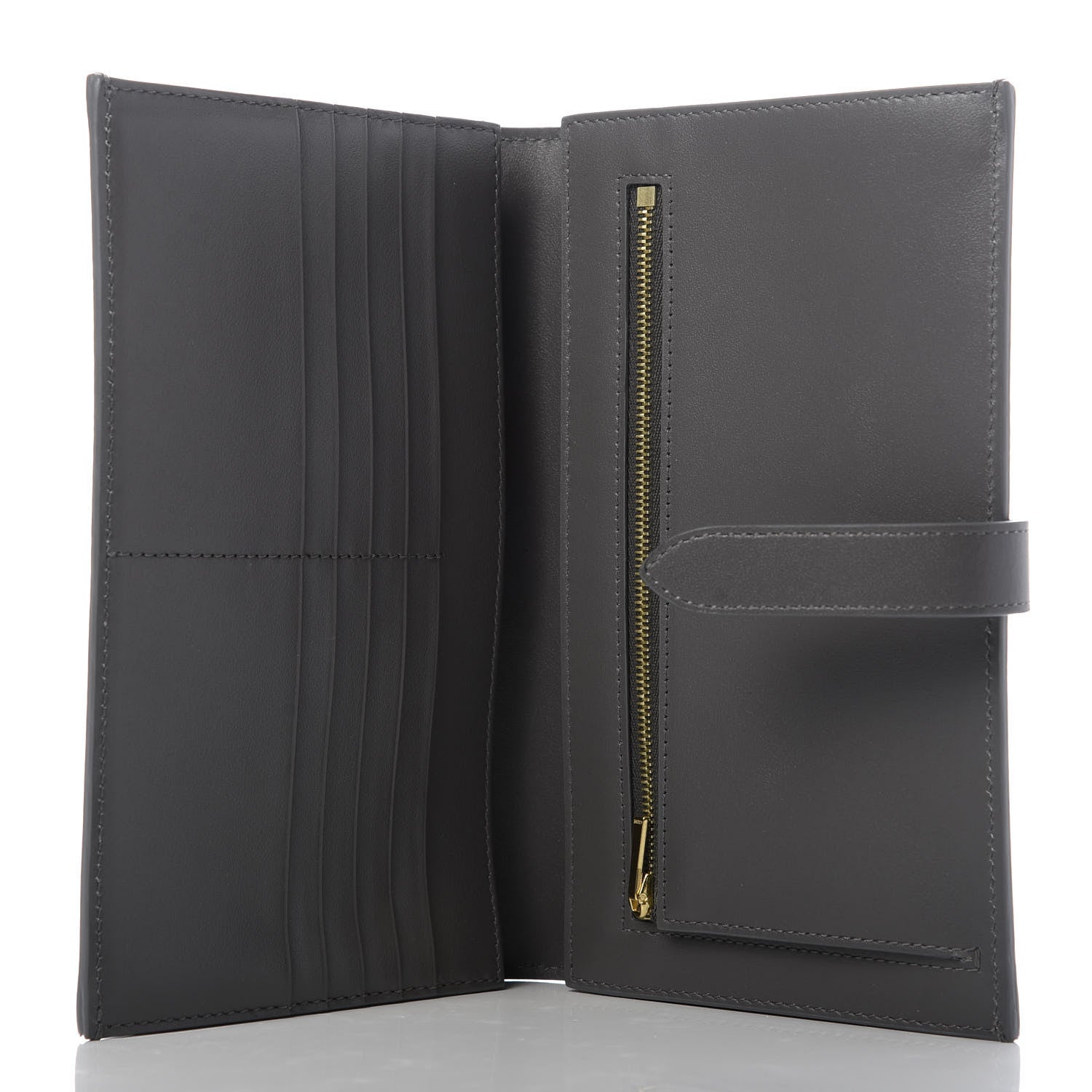 Celine Grained Calfskin Large Multifunction Strap Wallet Grey 5 of 10