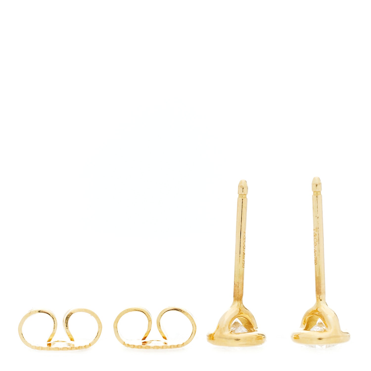 Tiffany 18K Yellow Gold Diamond .34ctw Elsa Peretti Diamonds By The Yard Earrings 3 of 5